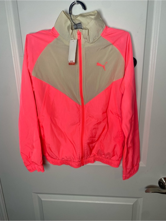 Puma Jackets & Blazers - Puma Neon Pink and Cream Women's Bomber Jacket